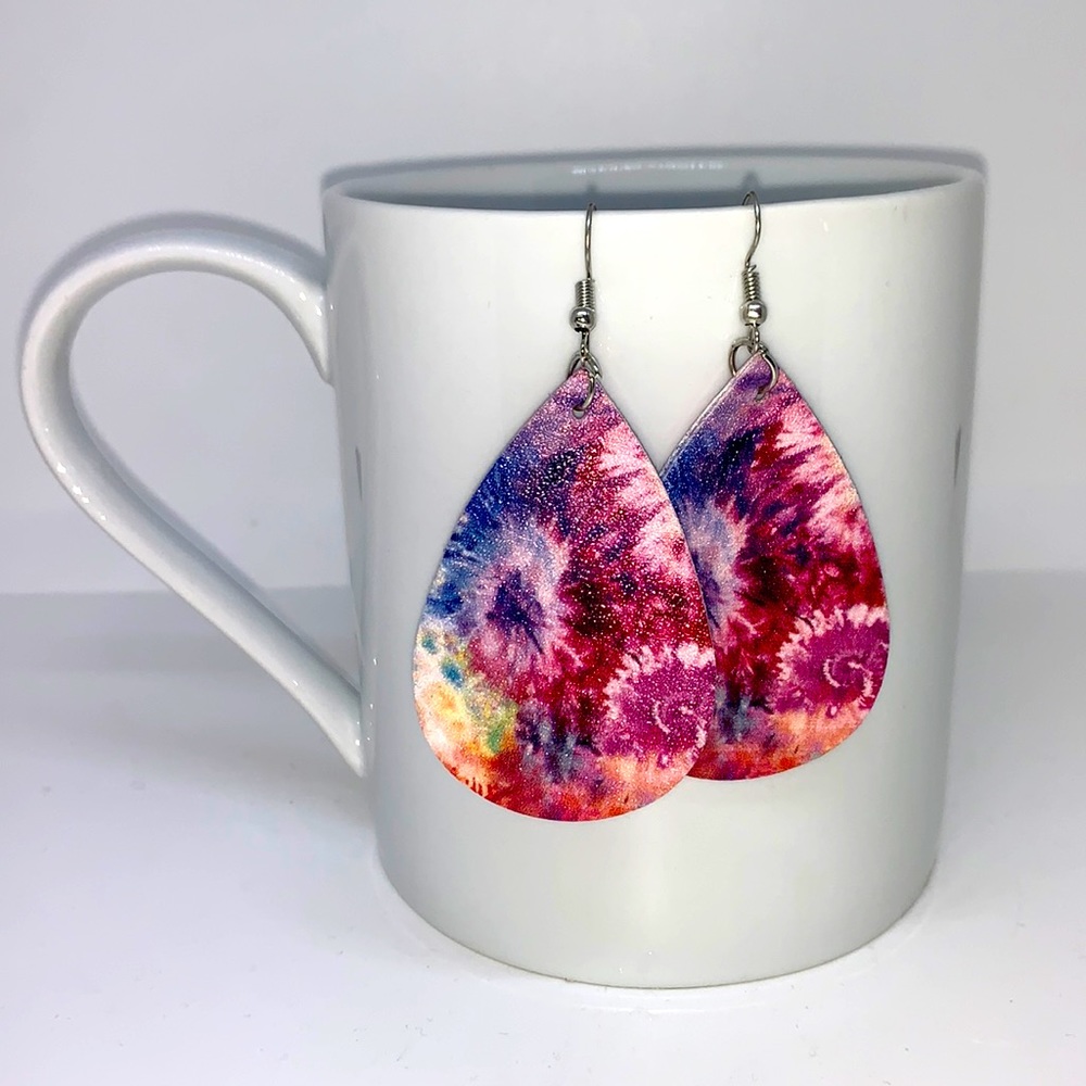 Handmade faux leather earrings NEW